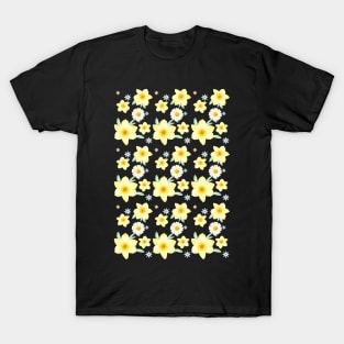 Wildflowers Watercolor Painting Pattern Beautiful Gifts, Daffodil Yellow Flowers, Floral Modern Design Spring Time Birthday, Funny Summer Anniversary, Holiday Presents for girl T-Shirt